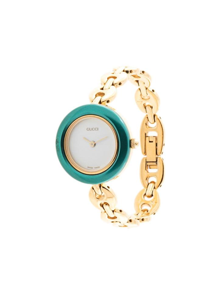 Gucci Pre-owned Changeable Bezel Analog Watch - Gold