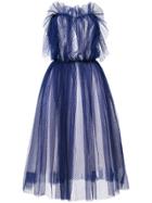 Natasha Zinko Point D'esprit Strapless Maxi Dress - Blue