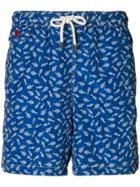 Kiton Fishbone Print Swim Shorts - Blue