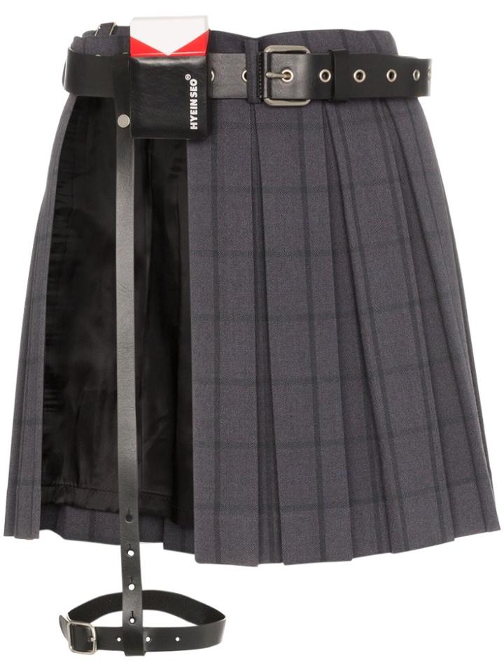 Hyein Seo Harness Panel Pleated Mini Skirt - Grey