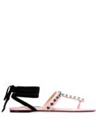 Attico Embellished Strap Sandals - Pink