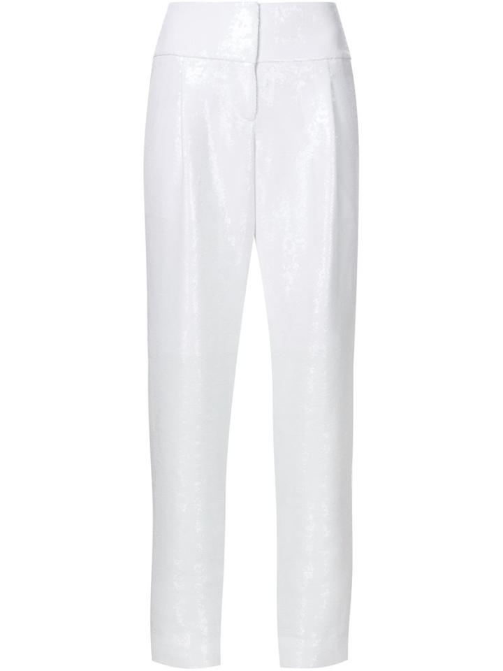 Kaufmanfranco Tapered Trousers, Women's, Size: 4, White, Silk/polyester