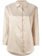 L Autre Chose Gingham Shirt, Women's, Size: 42, Grey, Cotton/polyester/metallized Polyester