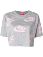 Nike Cropped Logo T-shirt - Grey