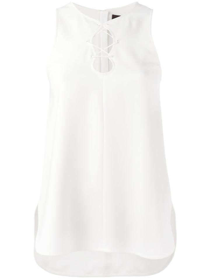 Alexander Wang Lace-up Tank Top, Women's, Size: 4, White, Polyester/triacetate