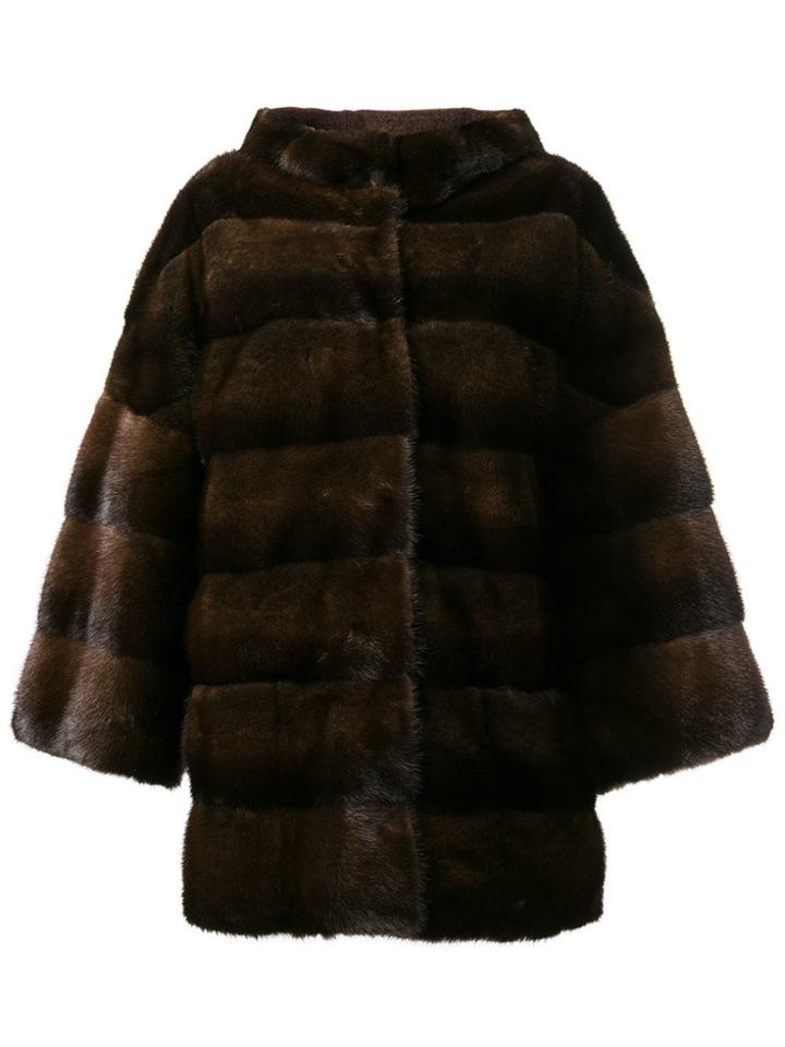 Arma Hooded Coat - Brown