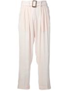 Forte Forte Belted Cropped Trousers - Nude & Neutrals