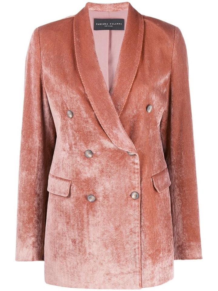 Fabiana Filippi Double-breasted Velvet Jacket - Pink