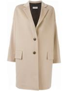 Alberto Biani Single Breasted Coat, Women's, Size: 42, Nude/neutrals, Acetate/viscose/virgin Wool