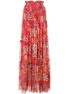 Alexis Floral Print Maxi Skirt - Red