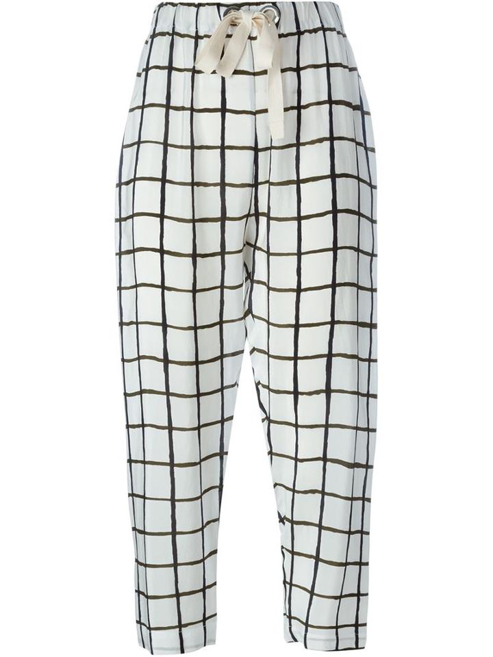 Erika Cavallini Grid Print Cropped Trousers