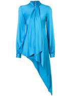 Oscar De La Renta Asymmetric Hem Blouse - Blue