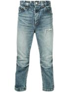 Roar Cropped Faded Jeans - Blue