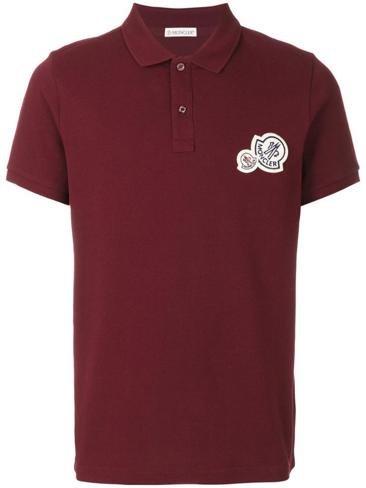 Moncler Double Logo Plaque Polo Shirt - Red