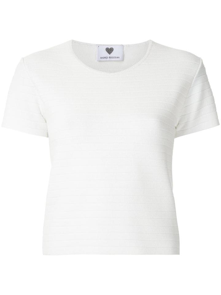 Andrea Bogosian Ribbed Knit Blouse - White