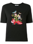 Vivetta - Floral Embroidered T-shirt - Women - Cotton - 42, Black, Cotton