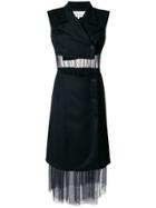 Maison Margiela Sleeveless Tulle Panel Blazer Dress - Black