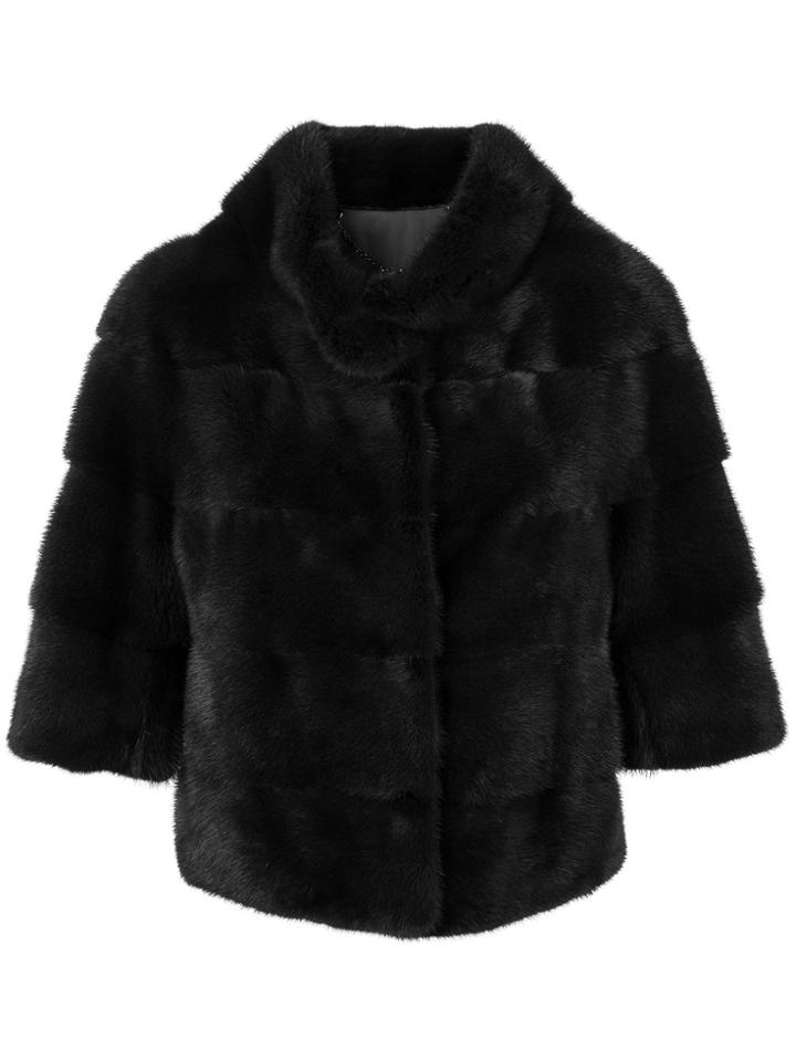Cara Mila Midi Fur Jacket - Grey