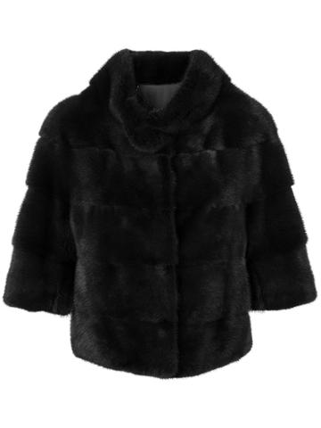 Cara Mila Midi Fur Jacket - Grey