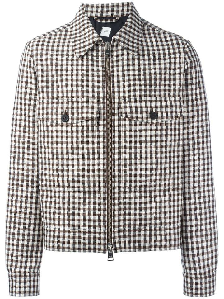 Ami Alexandre Mattiussi Checked Zipped Jacket - White