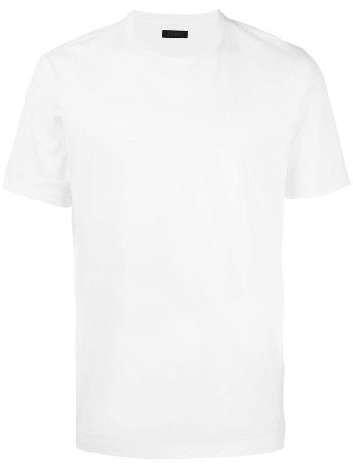 Z Zegna Plain T-shirt, Men's, Size: Xxl, White, Cotton