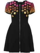 Mary Katrantzou Floral Appliqué Mini Dress - Black
