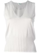 Kenzo - V-neck Tank Top - Women - Silk/cotton/viscose - M, Nude/neutrals, Silk/cotton/viscose
