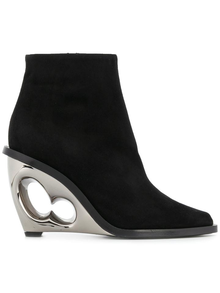 Alexander Mcqueen Sculpted Heel Boots - Black
