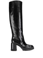 Casadei Funky Embossed Boots - Black