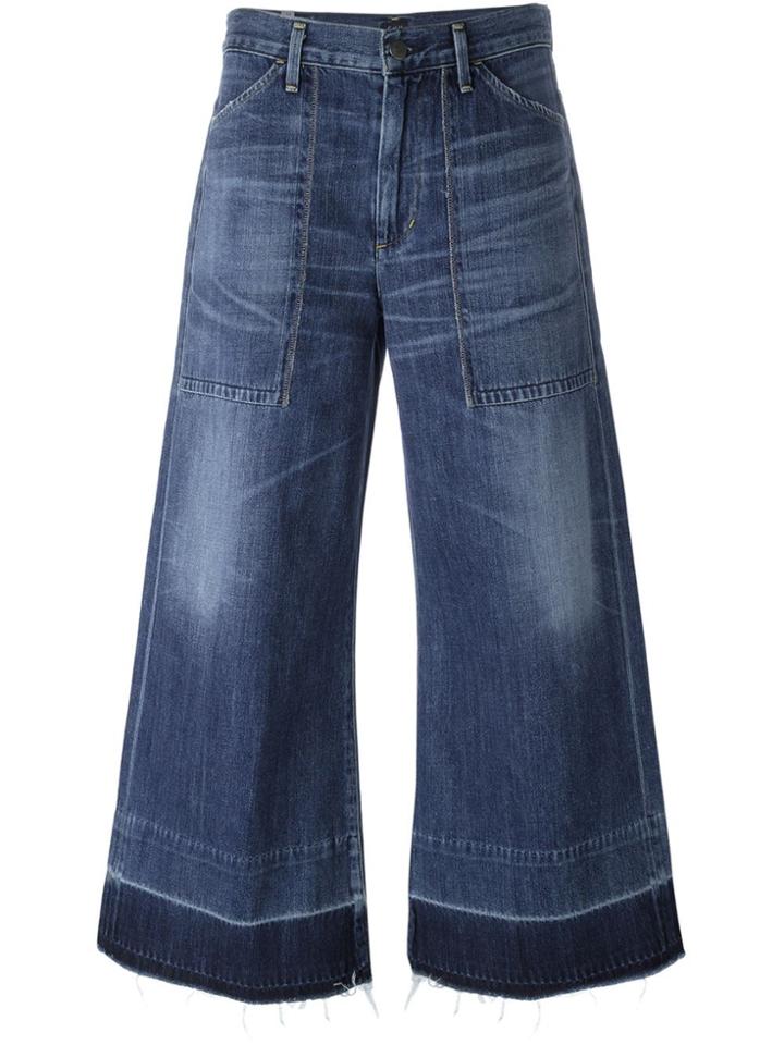 Citizens Of Humanity Wide Leg Cropped Jeans - Blue