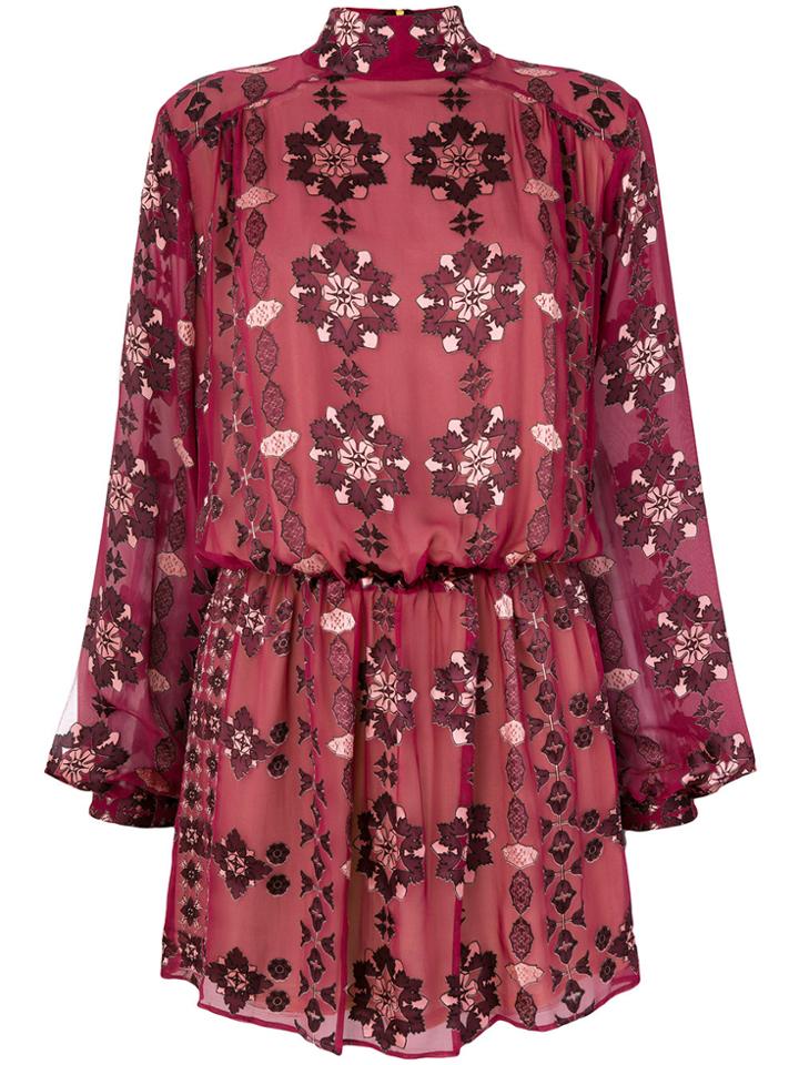 Pierre Balmain Floral Print Dress - Pink & Purple