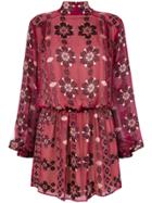 Pierre Balmain Floral Print Dress - Pink & Purple