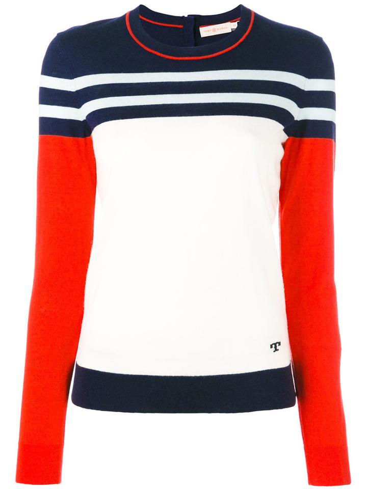 Tory Burch - Striped Jumper - Women - Cashmere - S, Women's, White, Cashmere