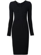 Narciso Rodriguez Longsleeved Fitted Dress, Women's, Size: 40, Black, Viscose/spandex/elastane