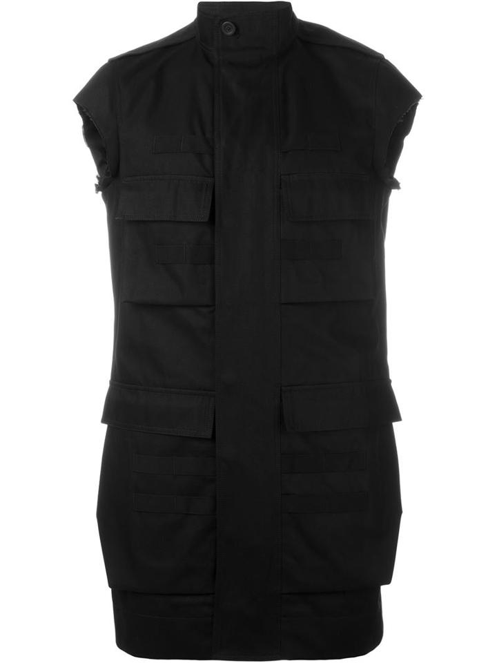 Rick Owens - Funnel Neck Gilet - Men - Cotton/cupro/viscose - 50, Black, Cotton/cupro/viscose