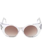 Barn S Eye-liner Frame Sunglasses, Women's, White, Acetate