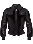 Prada Leather And Mink Jacket - Black