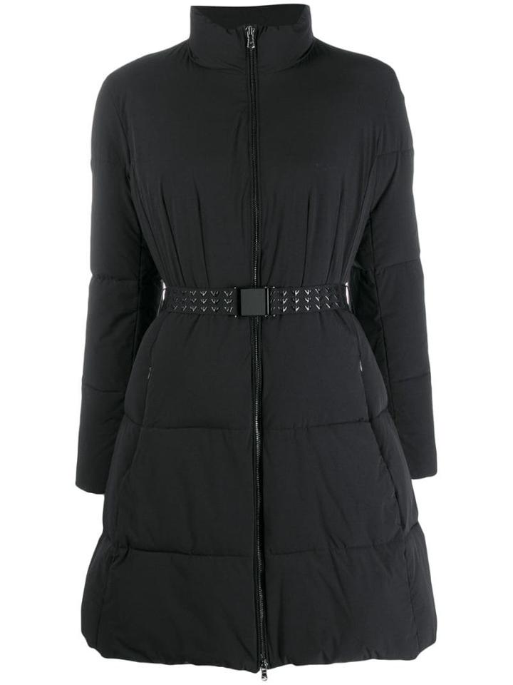 Emporio Armani Belted Padded Parka - Black