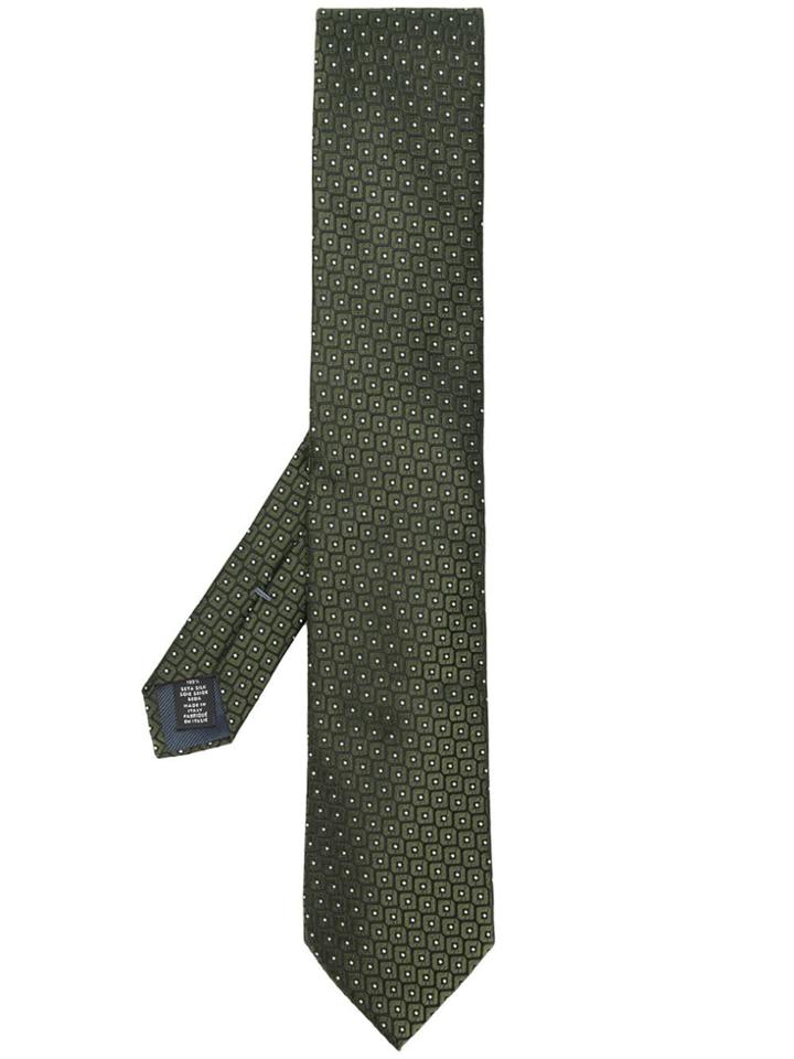 Ermenegildo Zegna Geometric Pattern Tie - Green