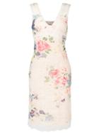 Ermanno Scervino - Floral Print Dress - Women - Silk/polyamide - 42, Women's, Nude/neutrals, Silk/polyamide
