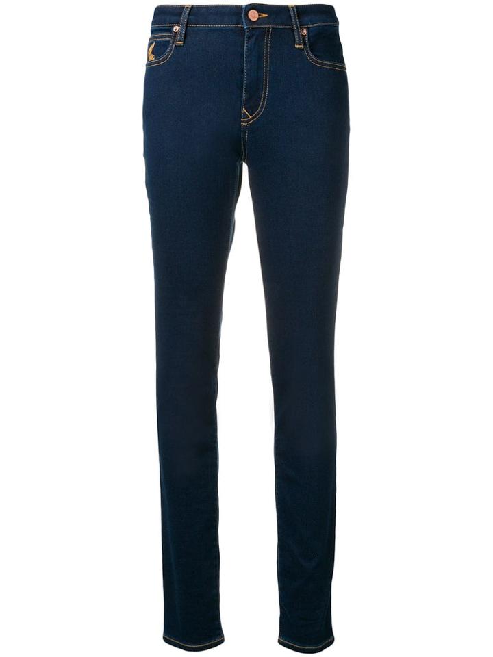 Vivienne Westwood Anglomania Embroidered Logo Skinny Jeans - Blue