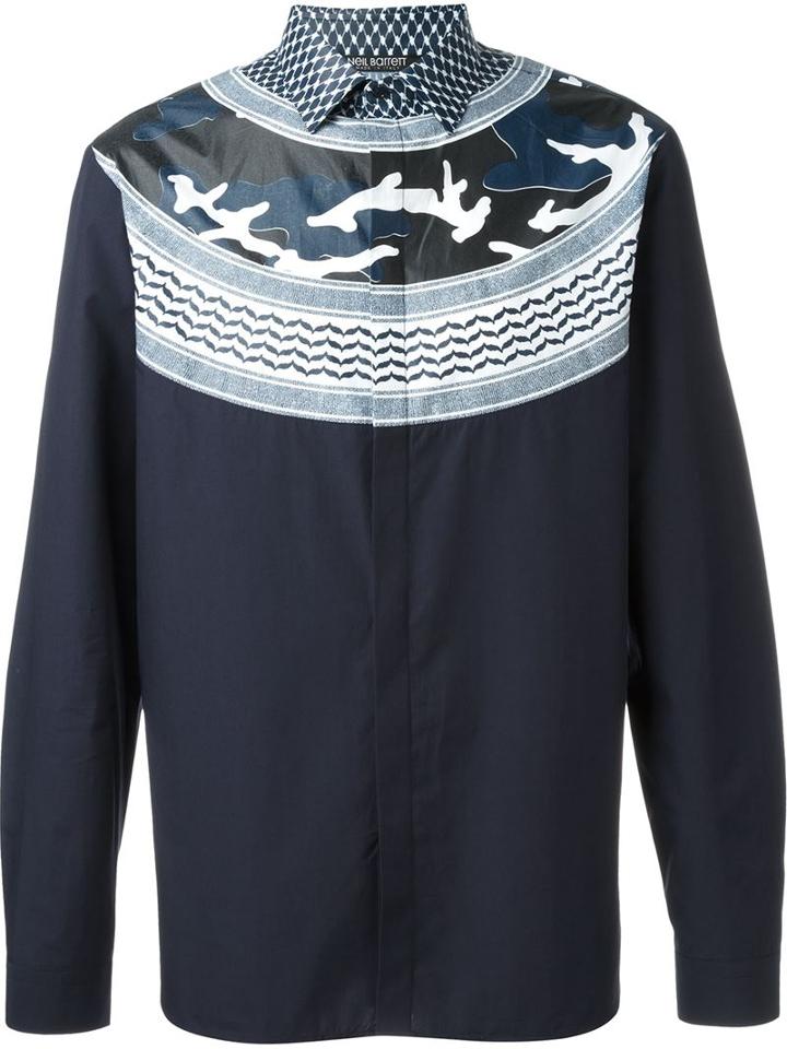 Neil Barrett Patterned Camouflage Detail Shirt
