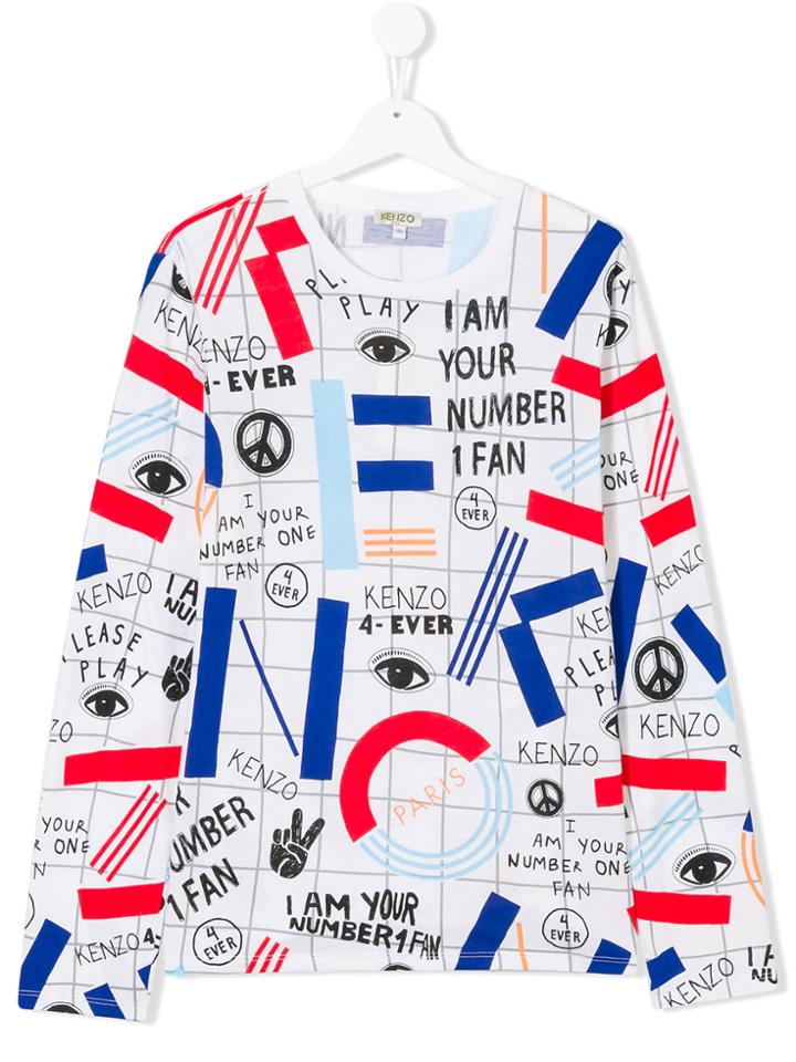 Kenzo Kids Slogan Symbol Print T-shirt - Multicolour