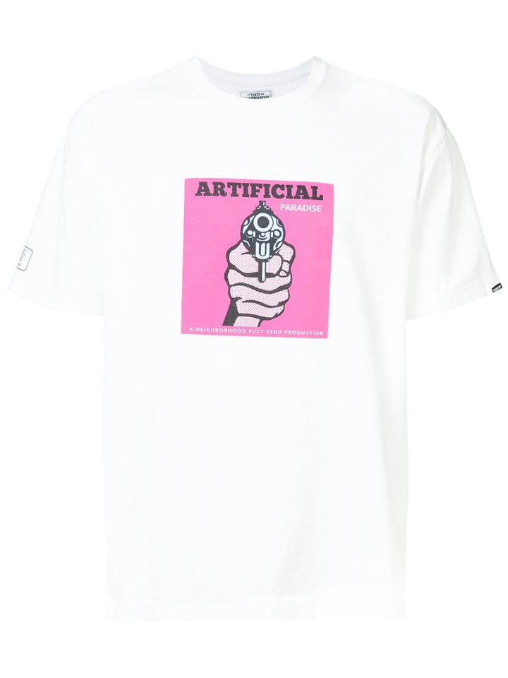 Fuct 'artificial' Print T-shirt, Men's, Size: Medium, White, Cotton