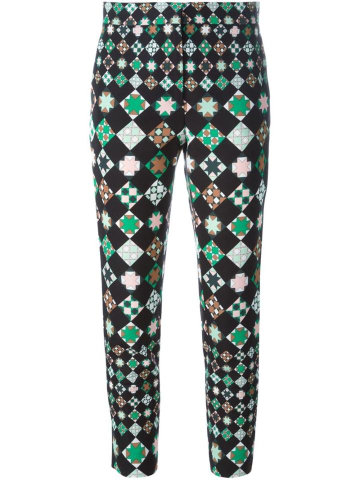 Emilio Pucci Geometric Print Trousers, Women's, Size: 40, Acetate/viscose/cotton