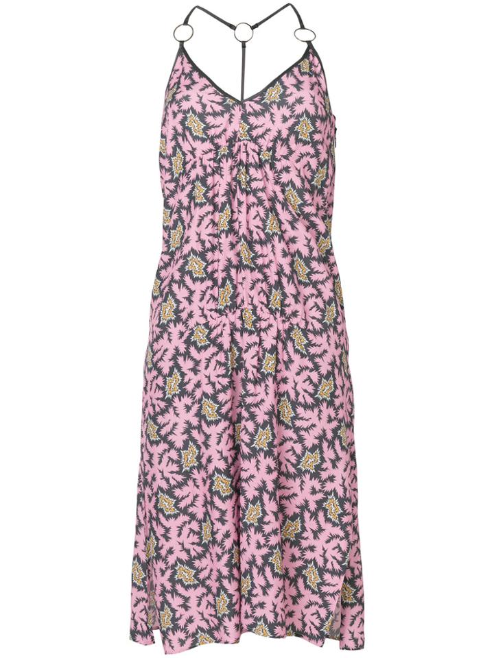 Victoria Victoria Beckham Printed Flared Midi Dress - Pink & Purple