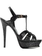 Saint Laurent Tribute Sandals, Women's, Size: 37, Black, Leather