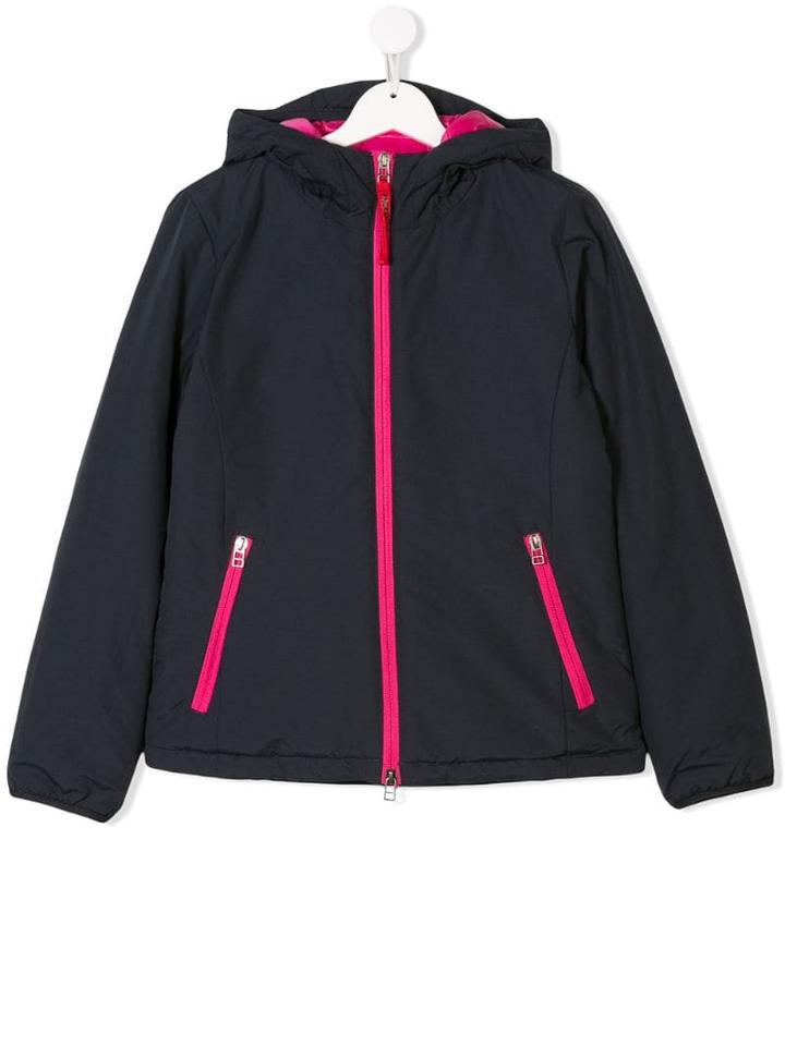 Freedomday Junior Teen Contrast Trim Hooded Jacket - Blue