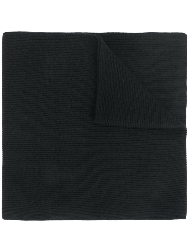 N.peal Ribbed Wide Scarf - Black
