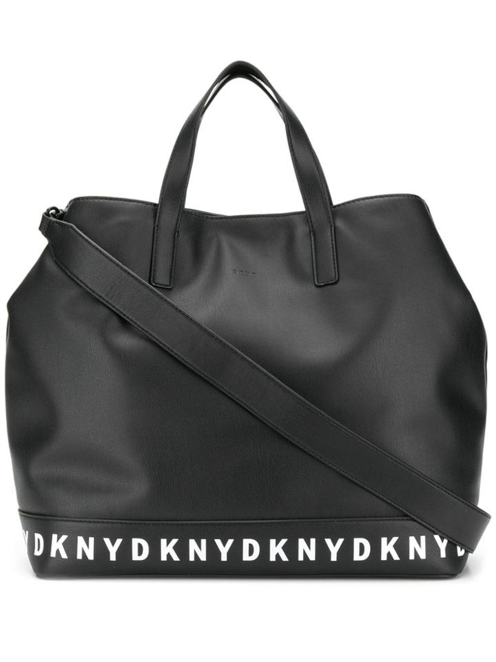 Dkny Logo Taped Tote - Black